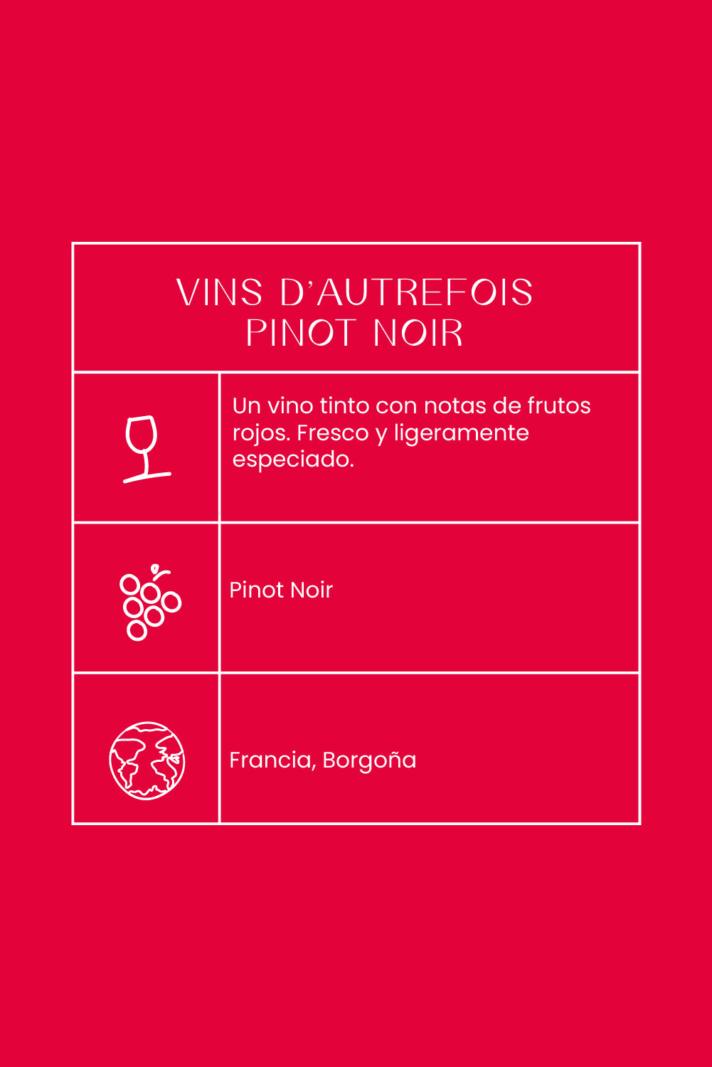 Vins d'Autrefois Pinot Noir / 2020